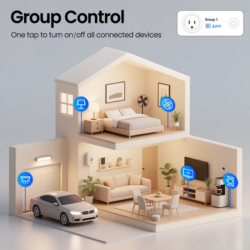 Zigbee enchufe inteligente 16A 20A enchufe de la UE Monitor de energía Alexa Google Home Control de grupo BSD33 para enchufes eléctricos con Zigbee Hub