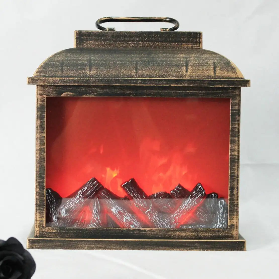 Decorative christmas led changed fireplace with black flame effect