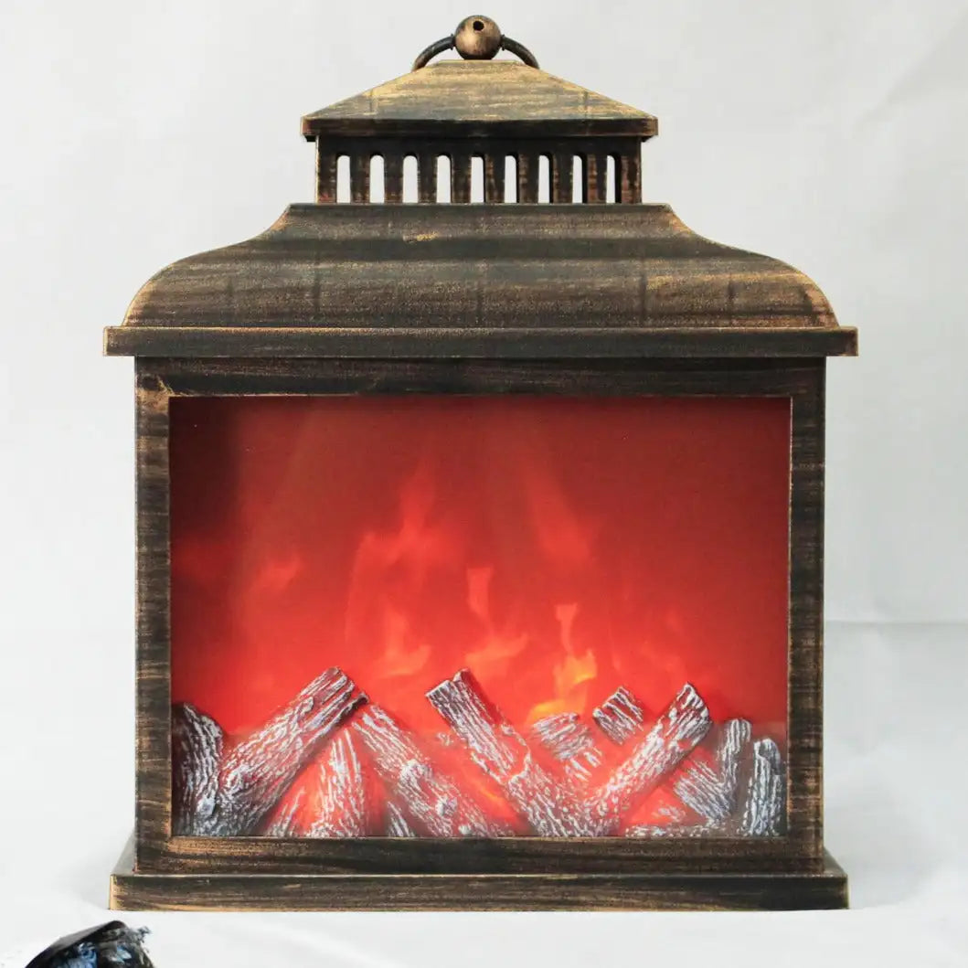 Decorative christmas led changed fireplace with black flame effect