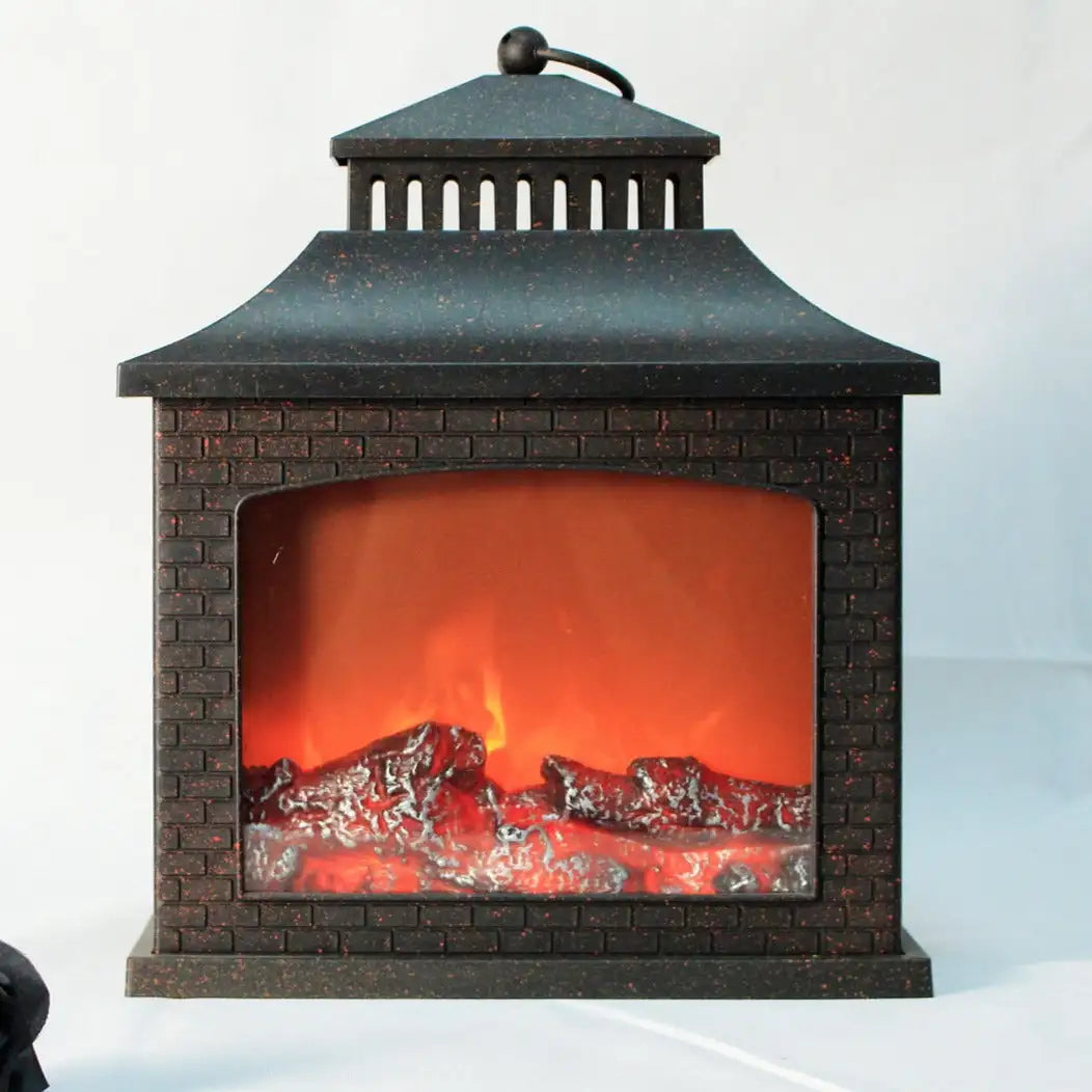 Decorative christmas led changed fireplace with black flame effect