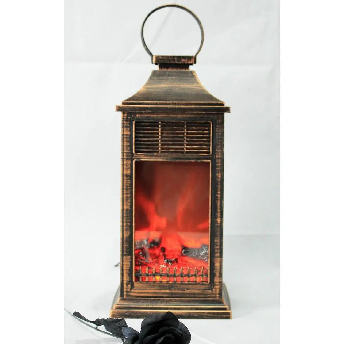 Decorative christmas led changed fireplace with black flame effect