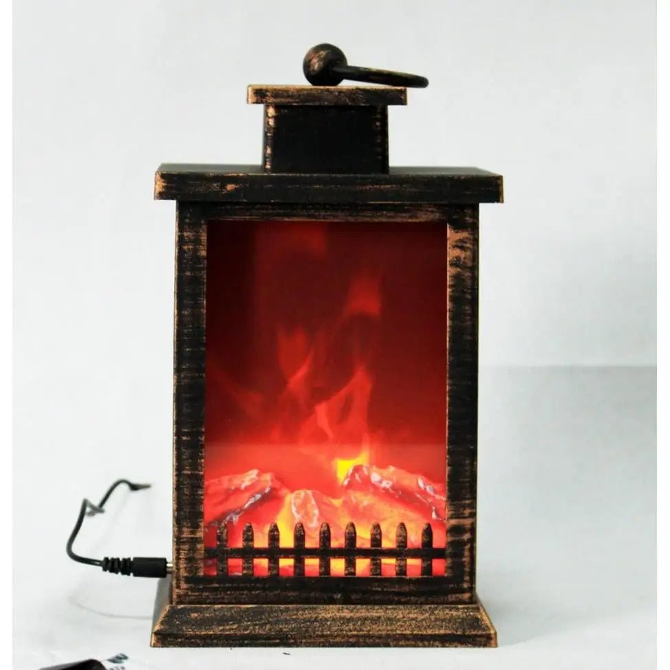 Decorative christmas led changed fireplace with black flame effect