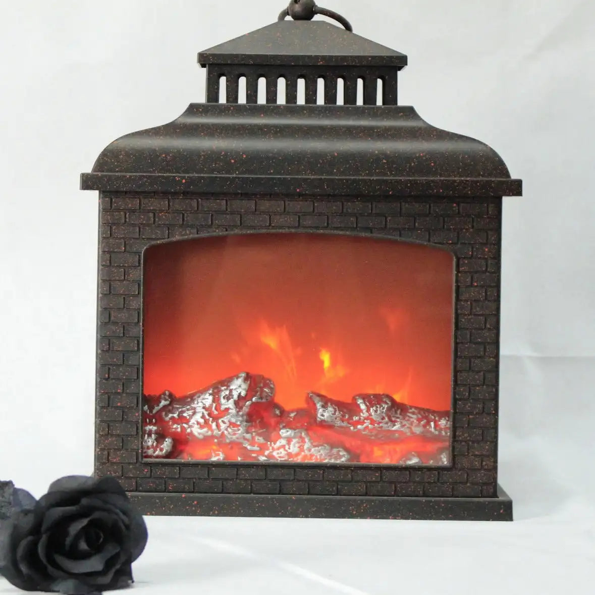 Decorative christmas led changed fireplace with black flame effect