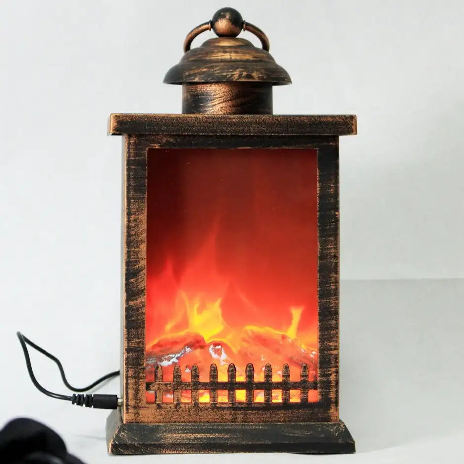 Decorative christmas led changed fireplace with black flame effect