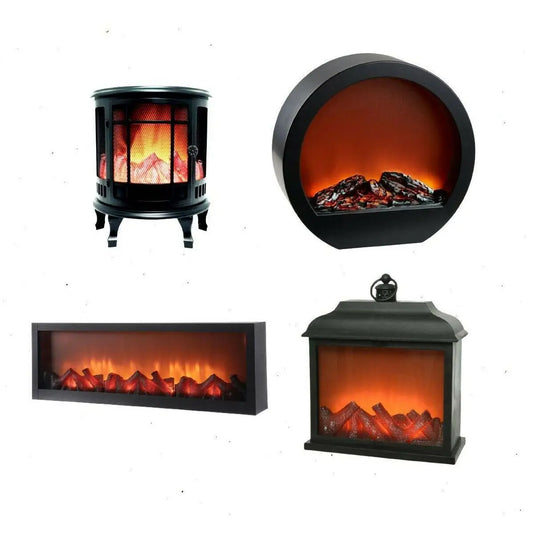 Maxia market - artificial fireplace with led light for home interior christmas decoration