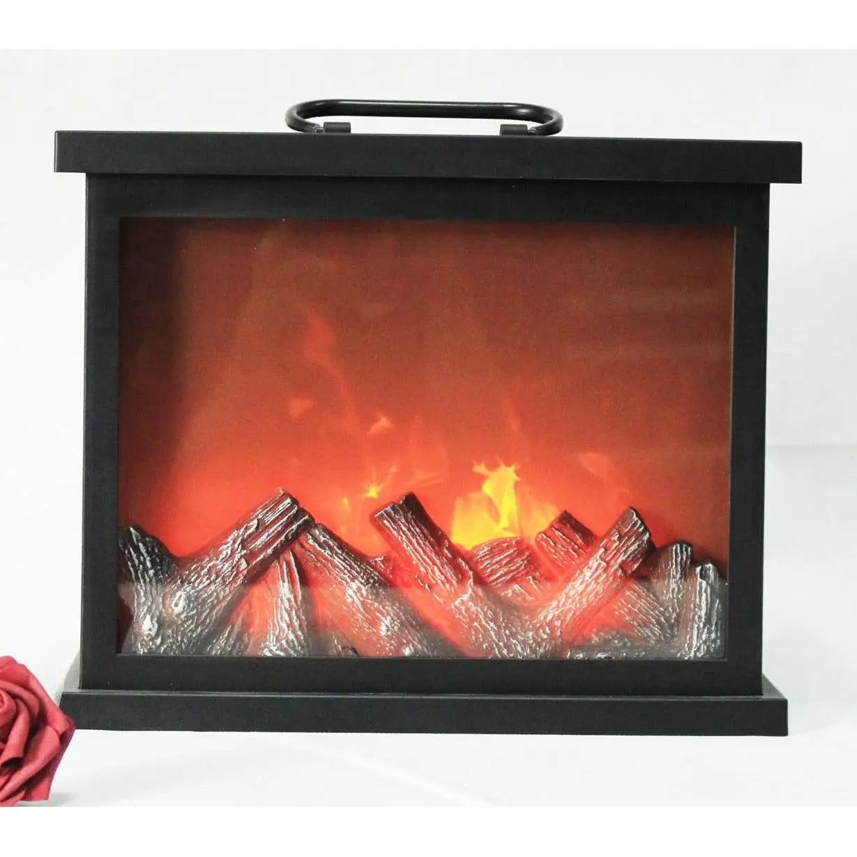 Decorative christmas led changed fireplace with black flame effect