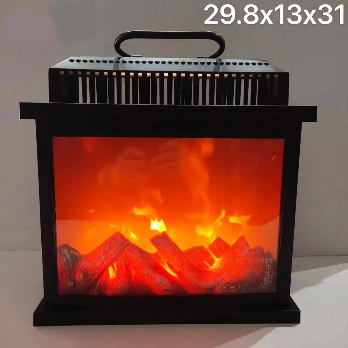 Decorative christmas led changed fireplace with black flame effect