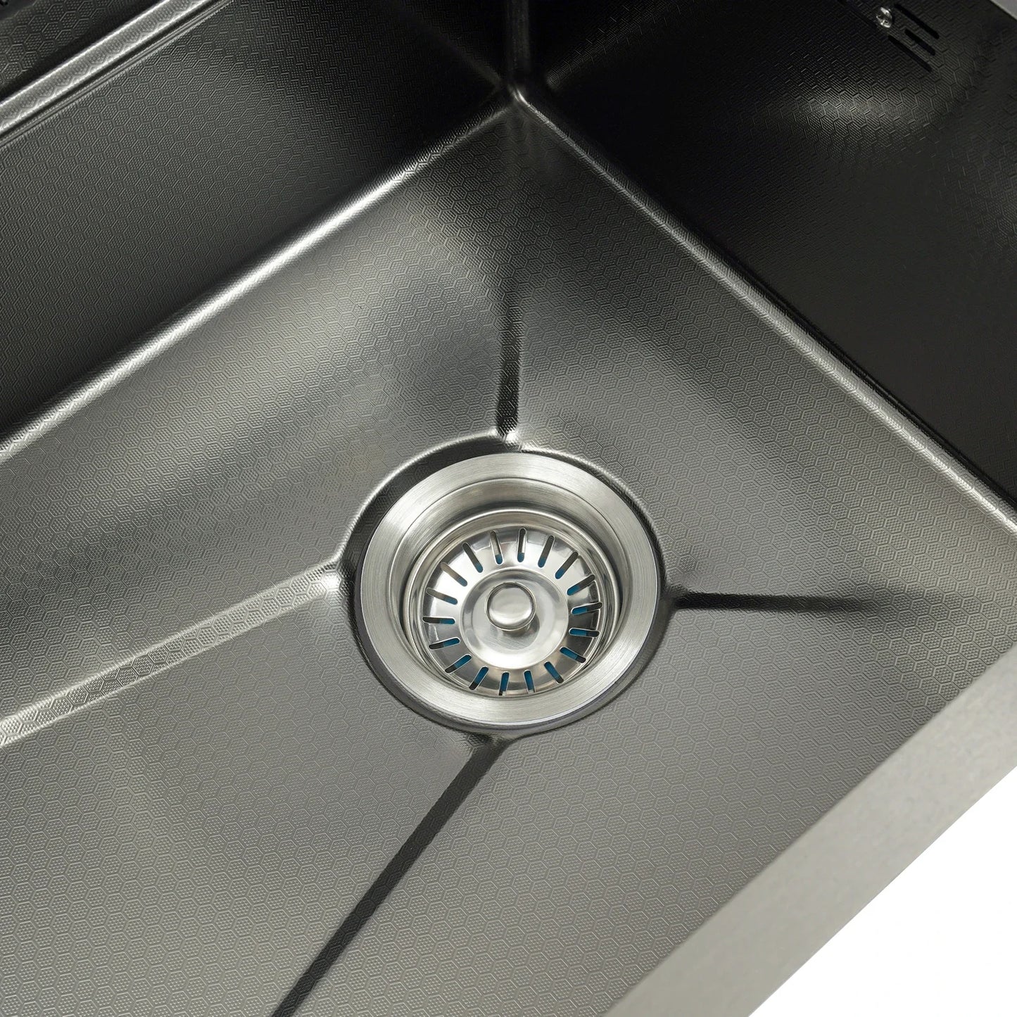 Multifunction Stainless Steel Kitchen Single Sink with Drainage, Drip Basket, Cutting Board and Cup Washer (Grey, 68 x 45cm)