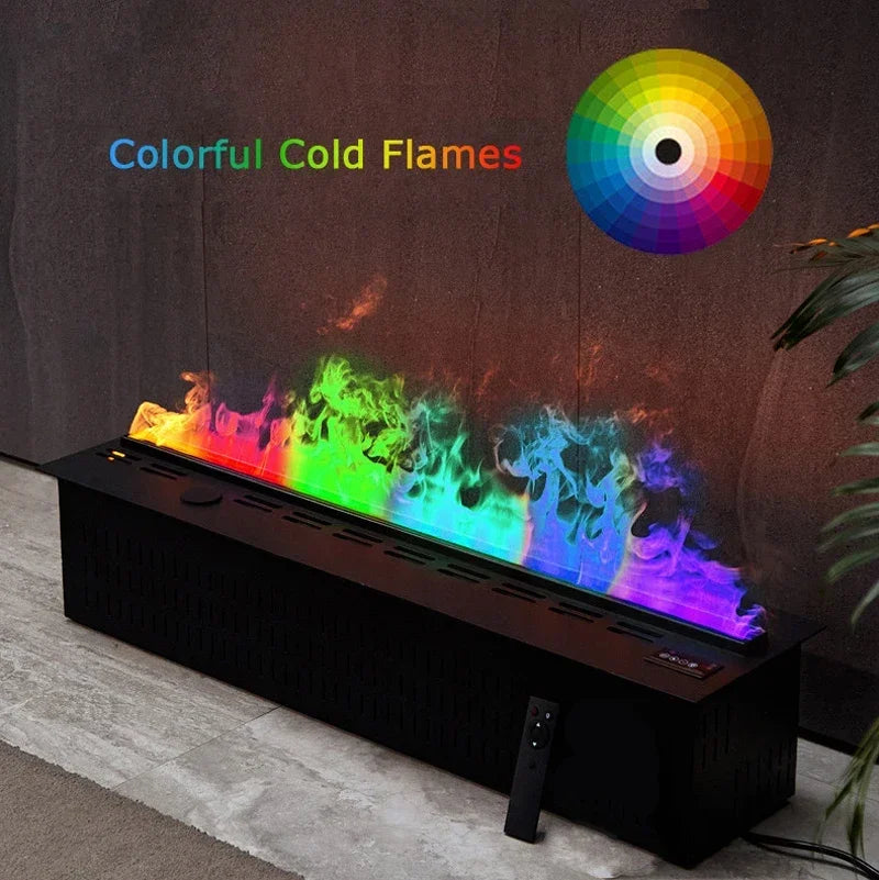 Hogar Inteligente chimenea 3D humidificador de vapor de agua LED llama decorativa TV pared sonido de leña grietas vapor chimenea eléctrica
