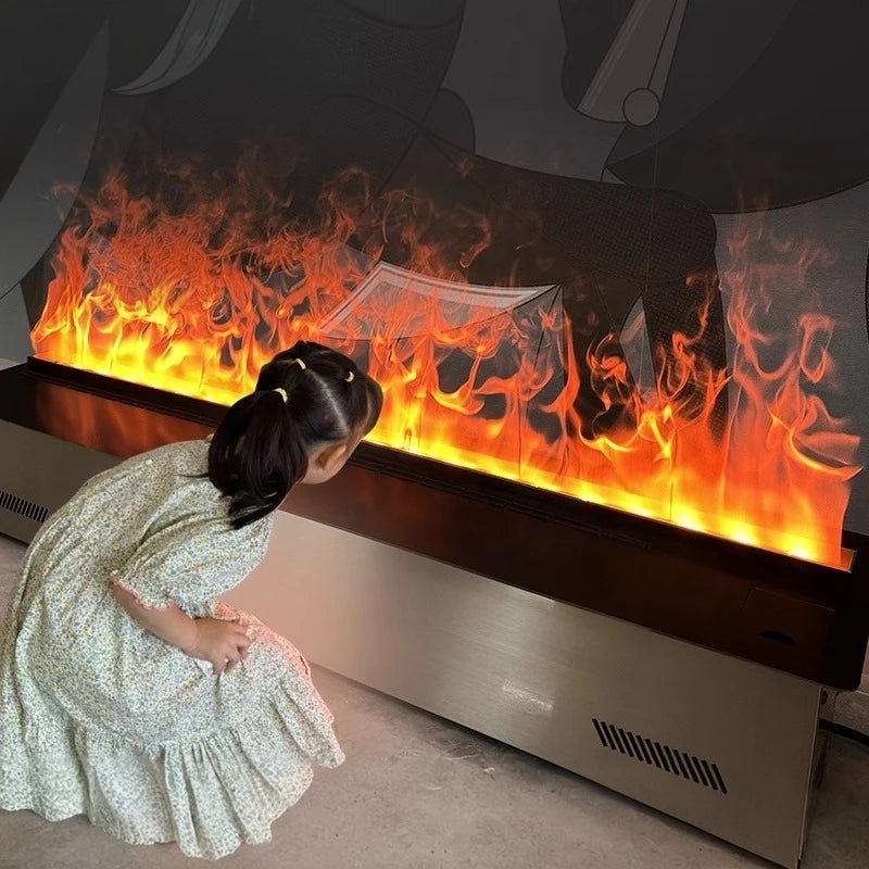 Hogar Inteligente chimenea 3D humidificador de vapor de agua LED llama decorativa TV pared sonido de leña grietas vapor chimenea eléctrica