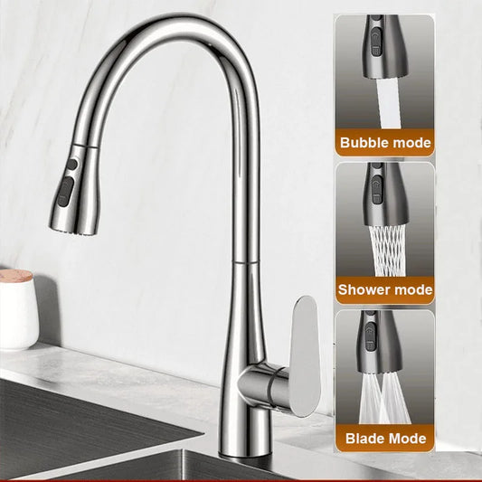 Kitchen Faucet Thickened Brass Black Faucet Kitchen Sink Faucet Pull-out Kitchen Water Faucet Single Hole Faucet